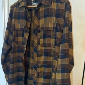 Ambition Brown and Black Plaid Casual Button Down Shirt
